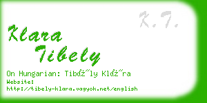 klara tibely business card